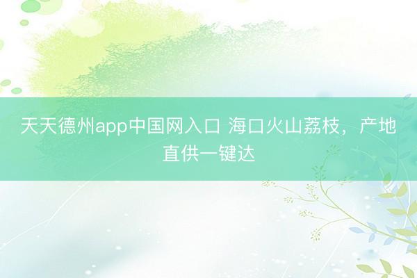 天天德州app中国网入口 海口火山荔枝，产地直供一键达