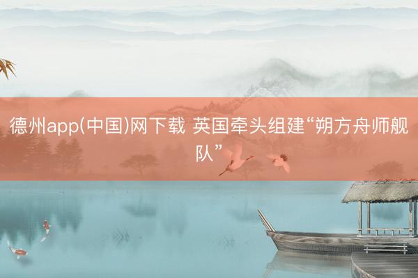 德州app(中国)网下载 英国牵头组建“朔方舟师舰队”