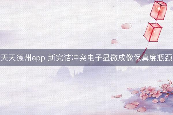 天天德州app 新究诘冲突电子显微成像保真度瓶颈