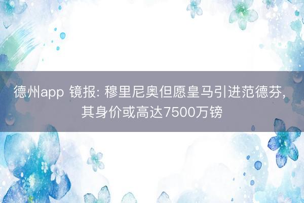 德州app 镜报: 穆里尼奥但愿皇马引进范德芬, 其身价