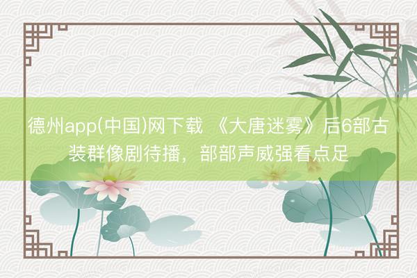 德州app(中国)网下载 《大唐迷雾》后6部古装群像剧待播，部部声威强看点足